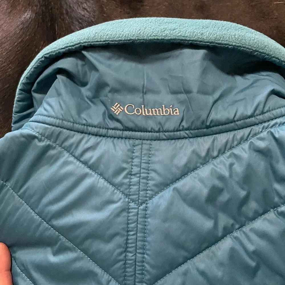 Columbia Womens Vest Size Large Turquoise‎ Fleece Polyester Full Zip Pockets - Picture 6 of 6